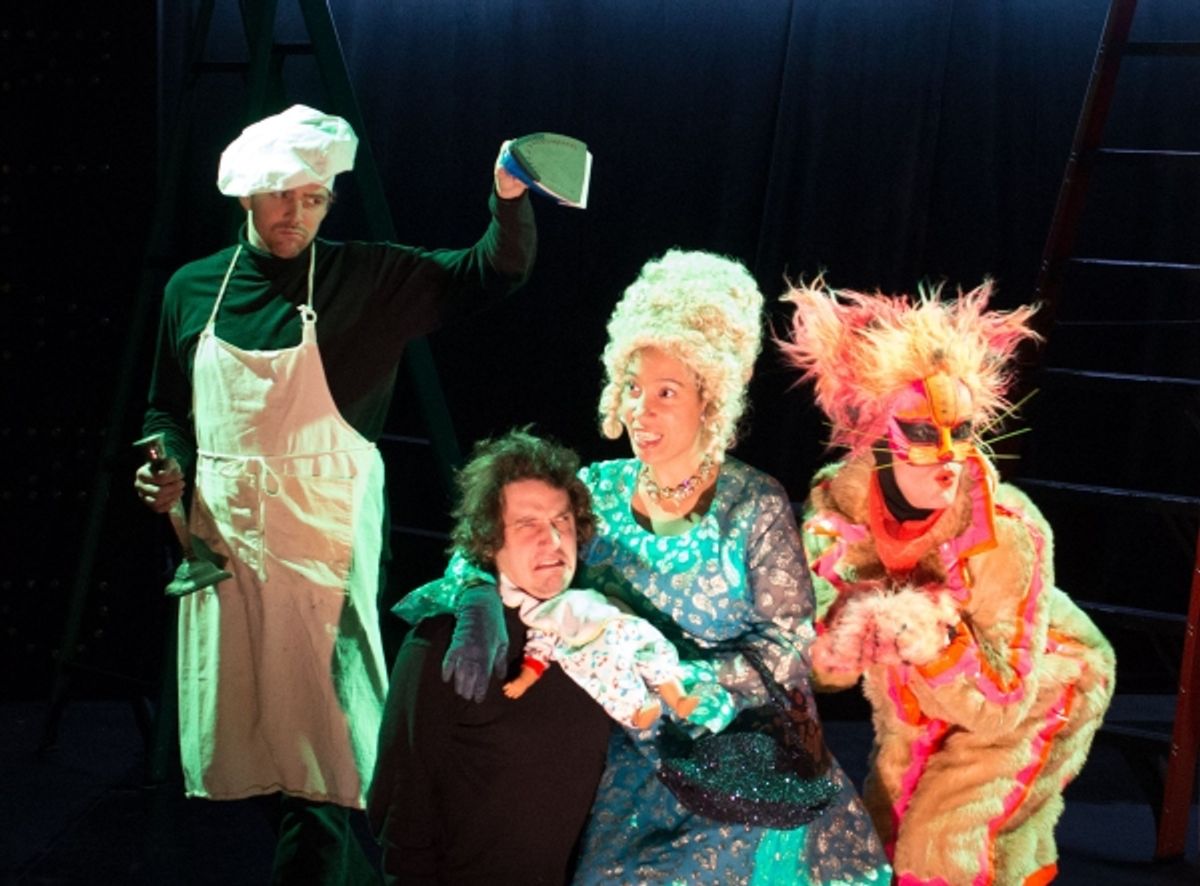 Sean Bradley (as The Cook),  Johnny Smith (as The Baby), Anita Holland (as The Duchess), Andrew Betz (as The Cheshire Cat) at 