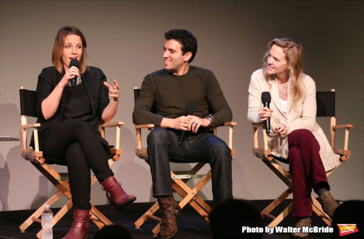 Jessie Mueller, Jarrod Spector and Anika Larsen  at 