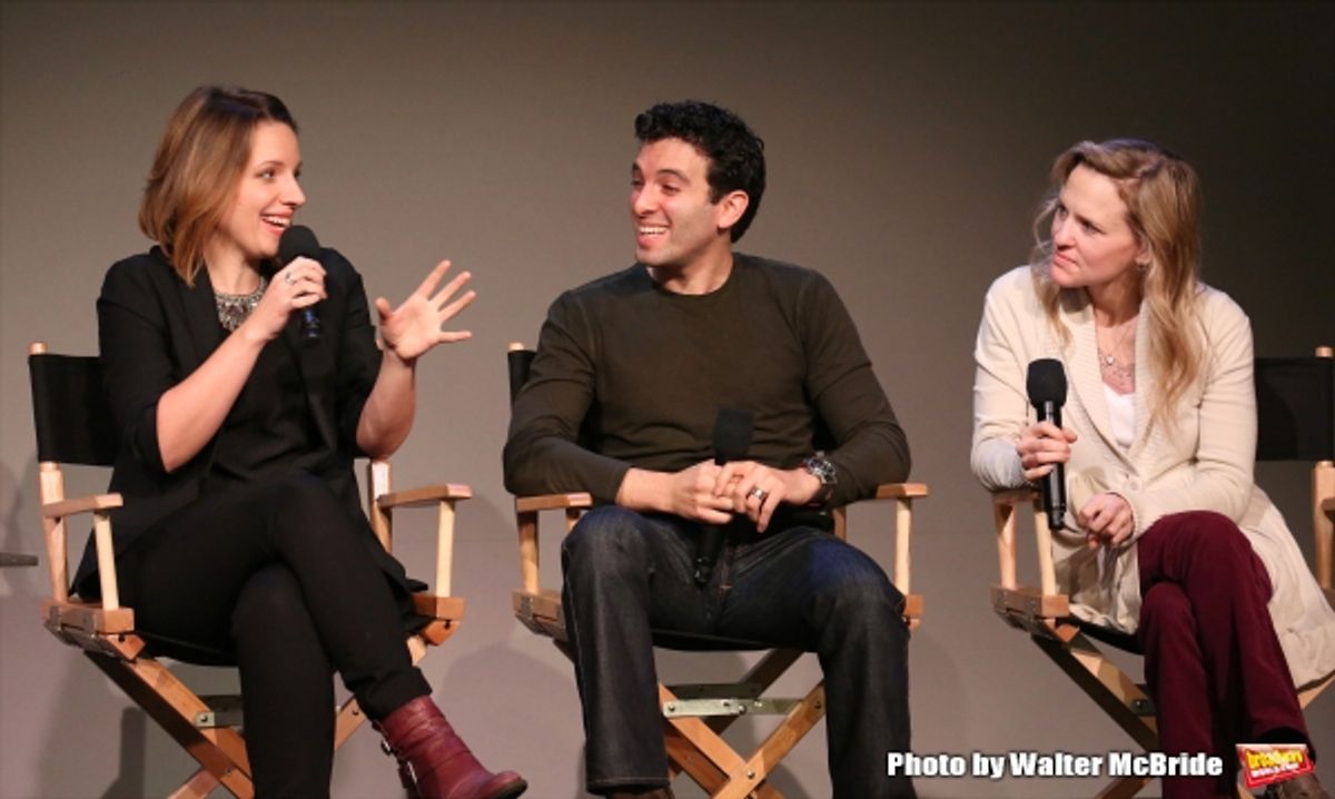 Jessie Mueller, Jarrod Spector and Anika Larsen  at 