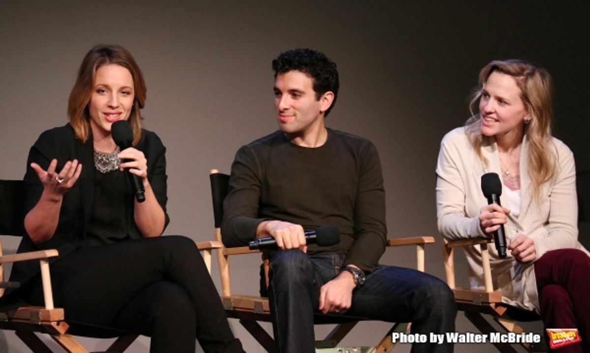 Jessie Mueller, Jarrod Spector and Anika Larsen  at 
