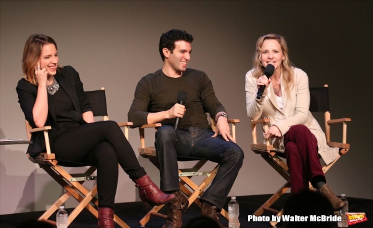 Jessie Mueller, Jarrod Spector and Anika Larsen  at 