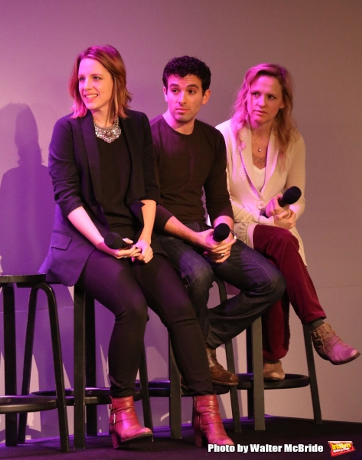 Jessie Mueller, Jarod Spector and Anika Larsen at 
