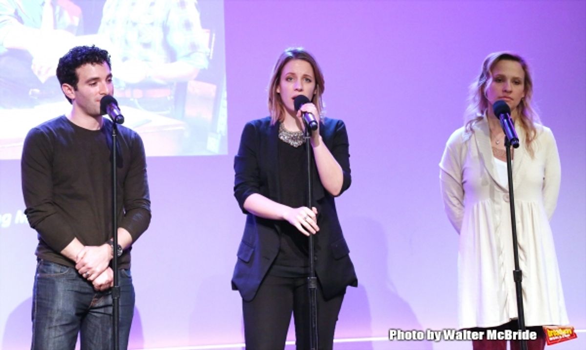 Jarrod Spector, Jessie Mueller and Anika Larsen  at 