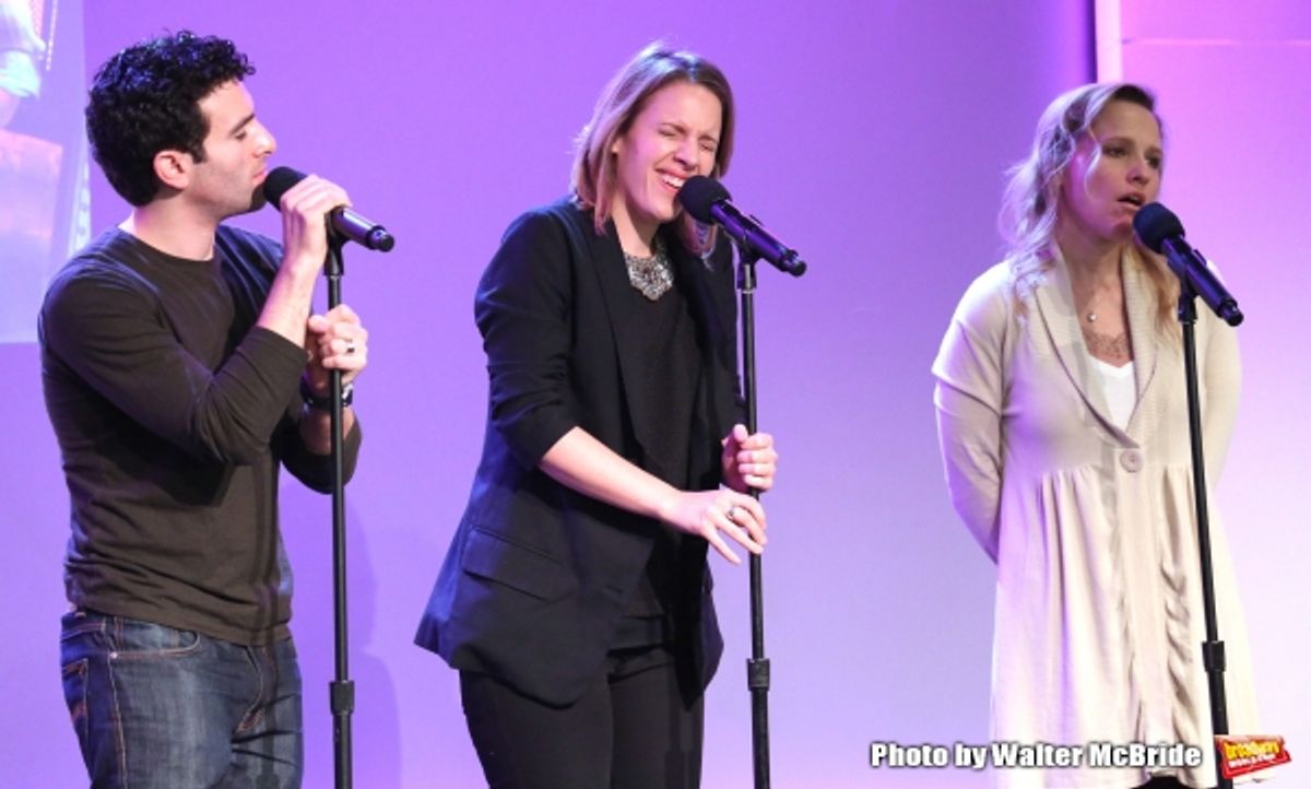 Jarrod Spector, Jessie Mueller and Anika Larsen  at 