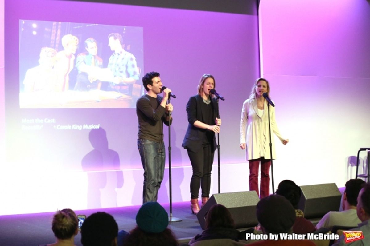 Jarrod Spector, Jessie Mueller and Anika Larsen  at 