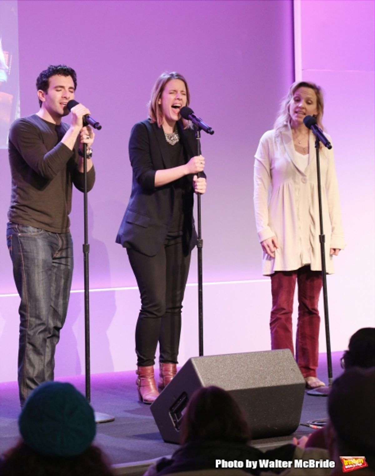 Jarrod Spector, Jessie Mueller and Anika Larsen  at 