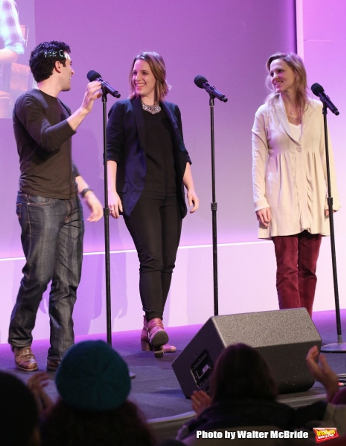Jarrod Spector, Jessie Mueller and Anika Larsen at 