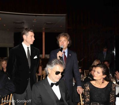 Mauro Maccioni, Marco Maccioni, Andrea Bocelli, Victoria Berti Photo
