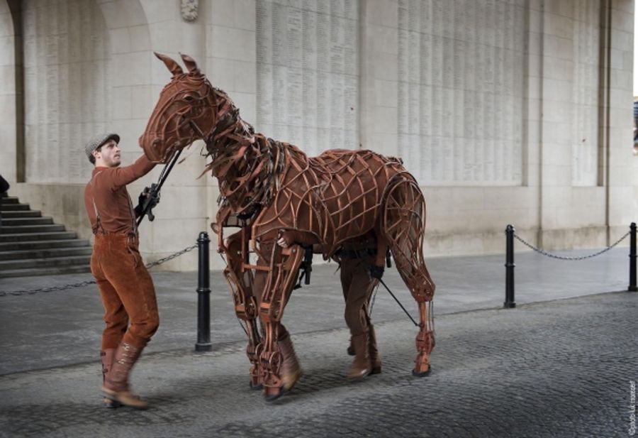 Photo Flash: WAR HORSE Author Michael Morpurgo & 'Joey' Visit Ypres Image