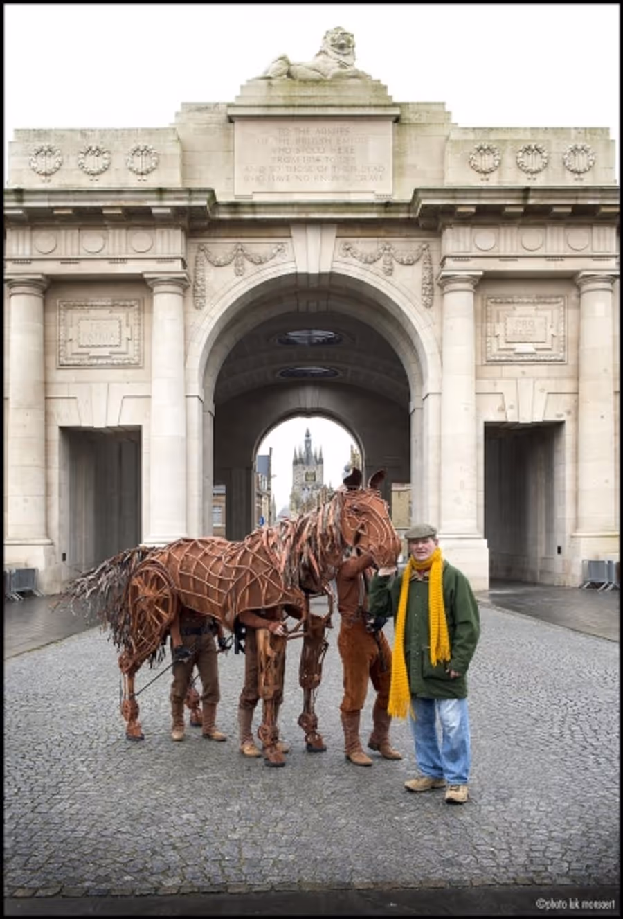 Photo Flash: WAR HORSE Author Michael Morpurgo & 'Joey' Visit Ypres Image