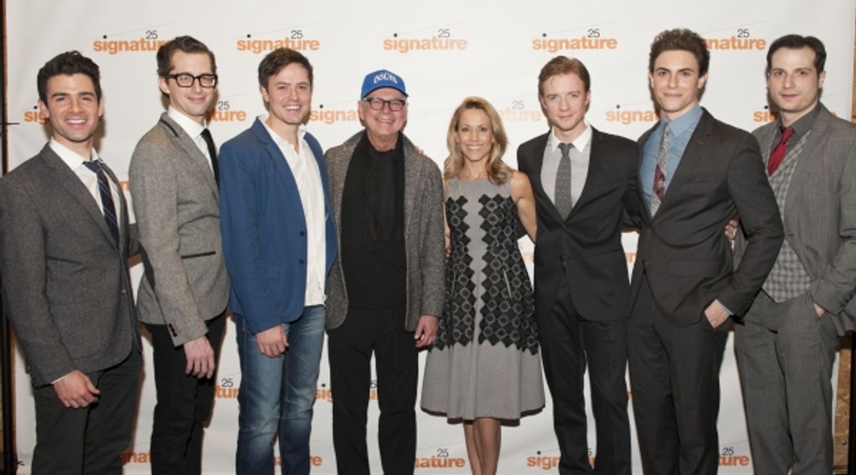Adam Kantor (Eddie), Josh Grisetti (Shrevie), Aaron C. Finley (Billy), Barry Levinson, Sheryl Crow, Matthew James Thomas (Fenwick), Derek Klena (Boogie), and Bryan Fenkart (Modell) at 