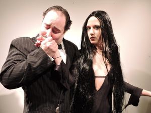 John Anthony Lopez as Gomez Addams and Jennifer Silverman as Morticia @ BroadwayWorld John Anthony Lopez as Gomez Addams and Jennifer Silverman as Morticia Photo