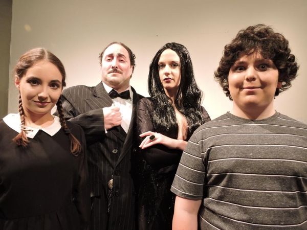 Ashley Wool as Wednesday, John Anthony Lopez as Gomez Addams, Jennifer Silverman as M Photo