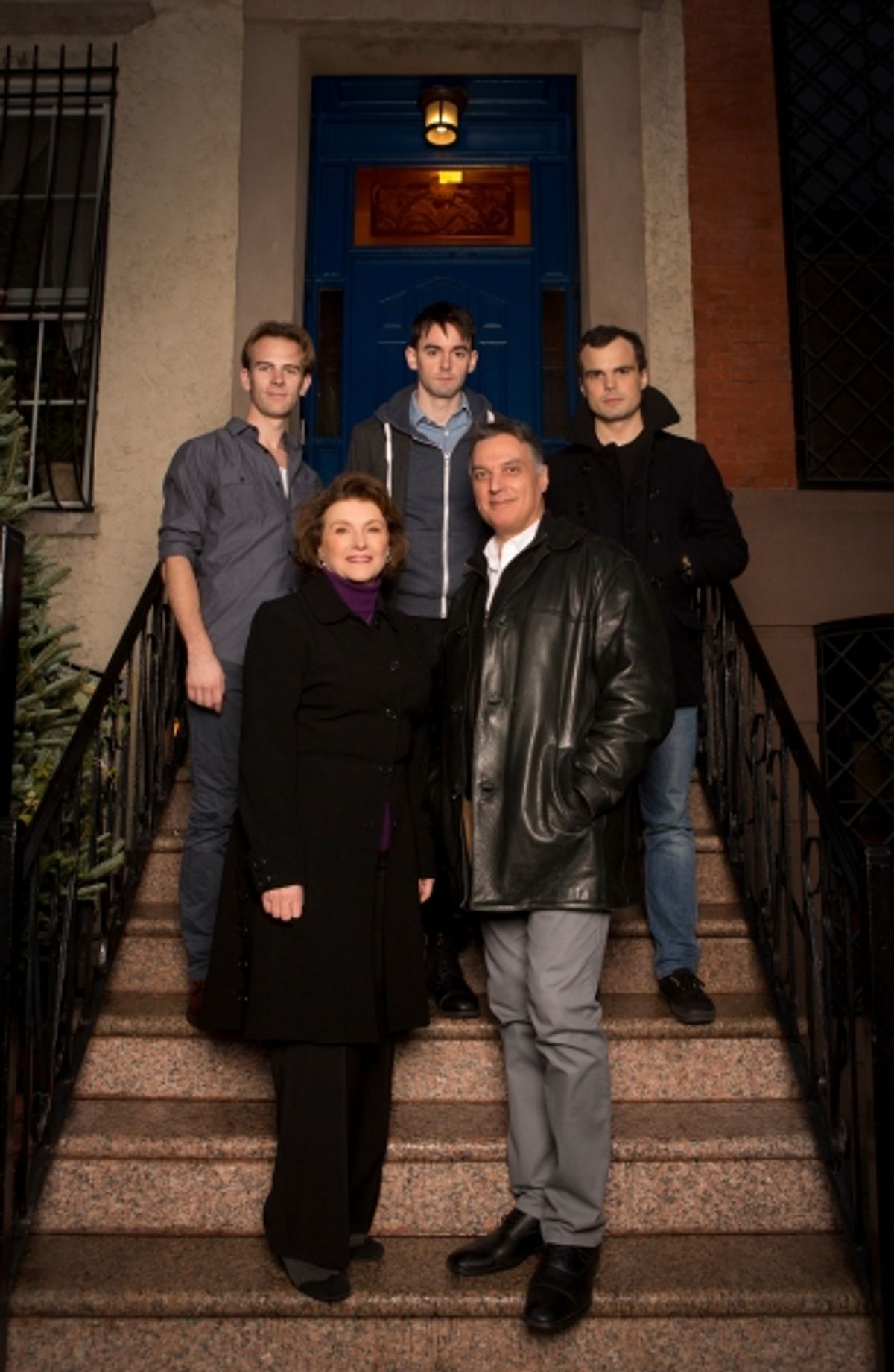 Front row (left to right): Angelina Fiordellisi, Robert Cuccioli; Back row (left to right): Timothy Hassler, David McElwee, Stephen Plunkett at 
