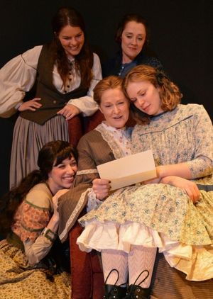 Maggie Lou Rader as Jo, Kelly Mengelkoch as Meg, Courtney Lucien as Amy, Annie Fitzpatrick as Marmee and Caitlin McWethy as Beth @ BroadwayWorld Maggie Lou Rader as Jo, Kelly Mengelkoch as Meg, Courtney Lucien as Amy, Annie Fitzpa Photo