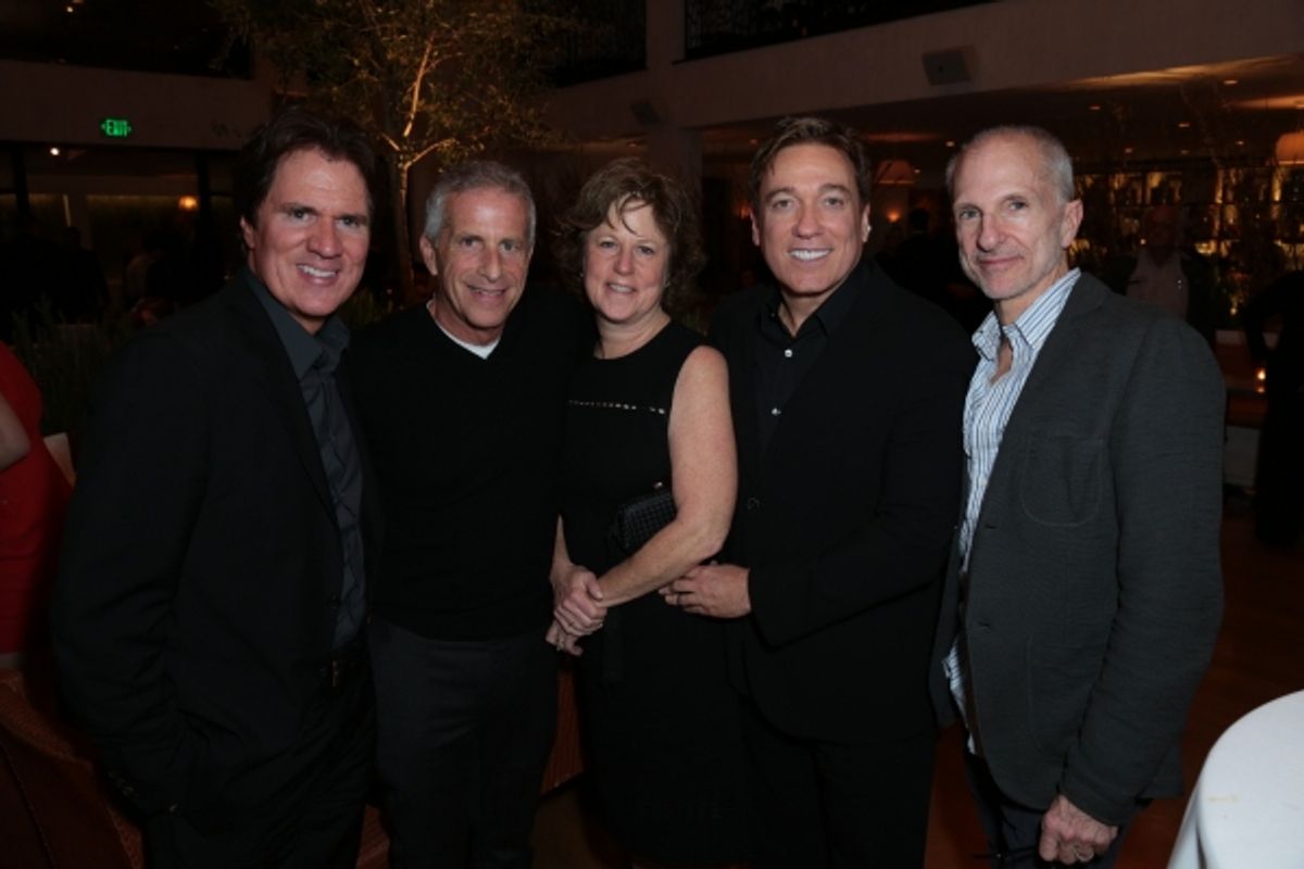 Rob Marshall, Marc Platt, Julie Platt, Kevin Huvane and John DeLuca pose together as Disney celebrates their 2015 Golden Globes nominees from Into the Woods, Big Hero 6, and The Hundred-Foot Journey in Los Angeles, California on Saturday, January 10, 2015 at 