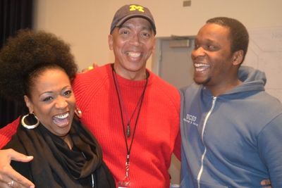 Cast member E. Faye Butler, director Timothy Douglas and cast member Bowman Wright  Photo