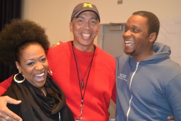 Cast member E. Faye Butler, director Timothy Douglas and cast member Bowman Wright  Photo