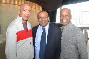 Director Timothy Douglas, lighting designer Allen Lee Hughes and cast member Michael Anthony Williams @ BroadwayWorld Director Timothy Douglas, lighting designer Allen Lee Hughes and cast member Michael Photo