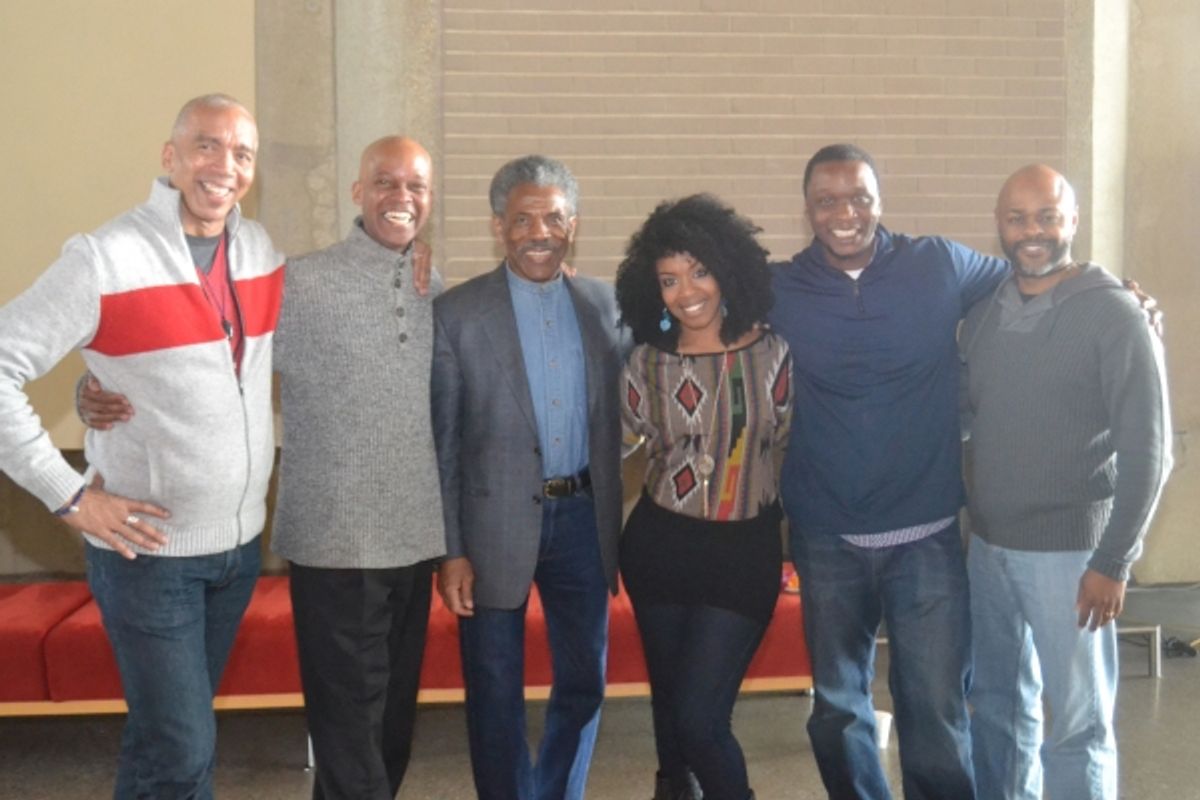 Director Timothy Douglas and members of the cast  at 