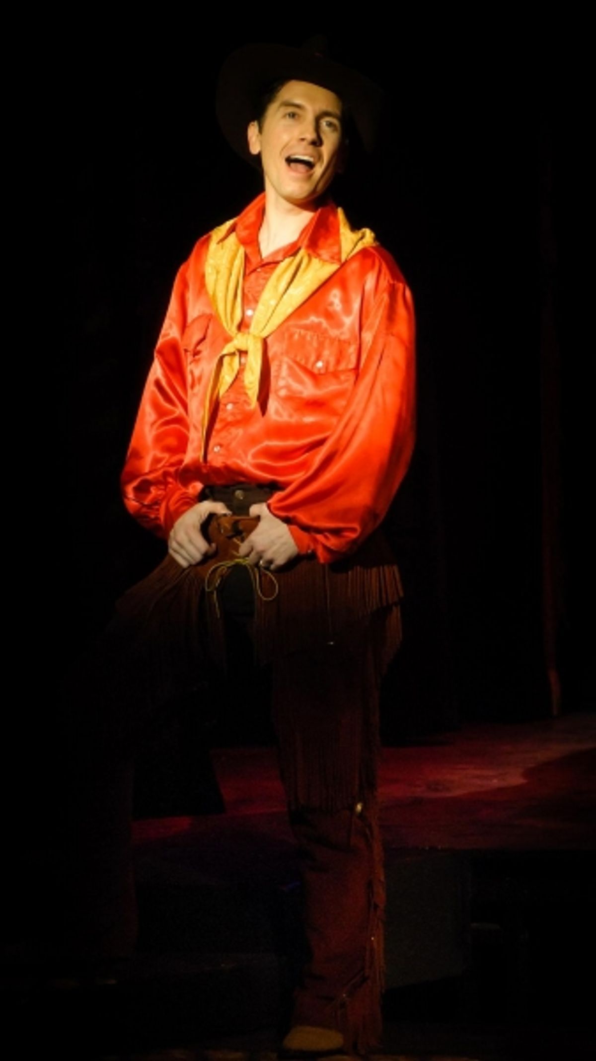 Will Rogers (Marc Fouchi) and the cast of The Will Rogers Follies at 