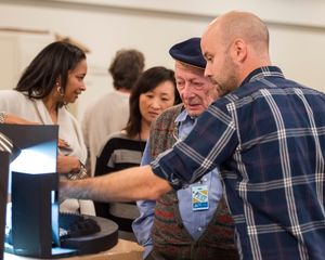 Cast member Alan Mandell and set designer Matt Saunders @ BroadwayWorld Cast member Alan Mandell and set designer Matt Saunders Photo