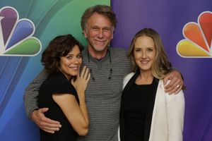 ODYSSEY â€” Pictured: Anna Friel, Peter Horton, Jennifer Salke; President, NBC E Photo