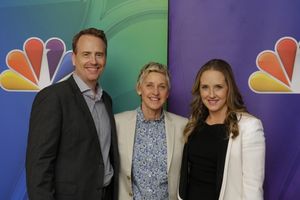 ONE BIG HAPPY -- Pictured: Bob Greenblatt; Chairman, NBC Entertainment; Ellen DeGener Photo