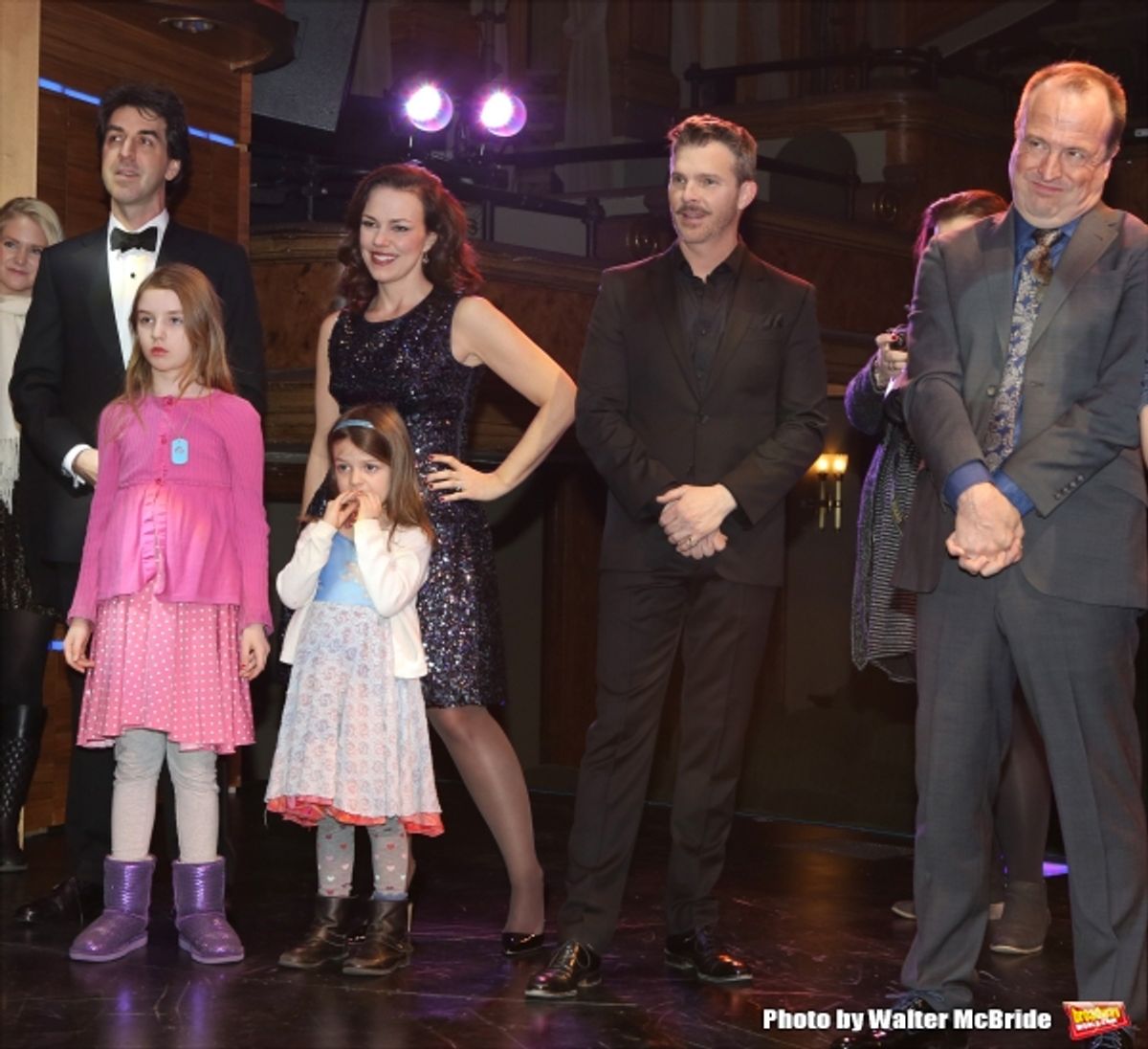 Tony Danza with Jason Robert Brown and wife Georgia Stitt with family, Denis Jones and Gary Griffin  at 
