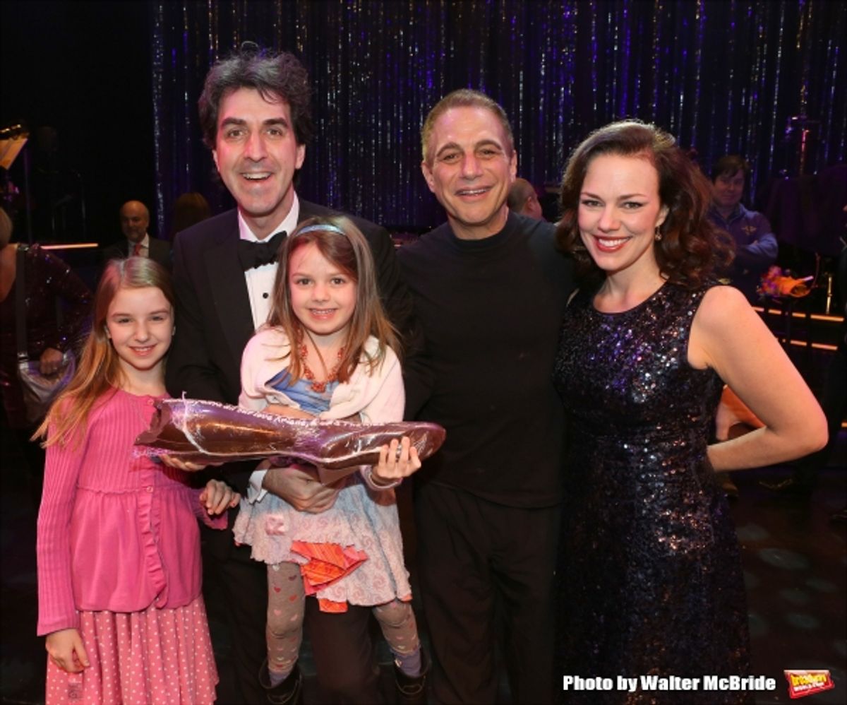 Tony Danza with Jason Robert Brown and wife Georgia Stitt with family  at 