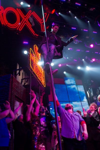 Jeremy Woodard with past and present cast members of ROCK OF AGES Photo