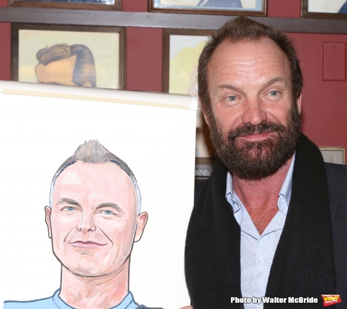Sting attends his caricature unveiling at Sardi's on January 20, 2015 in New York City. at 