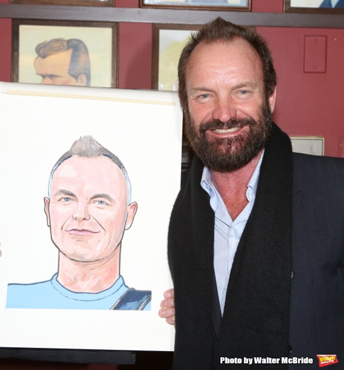 Sting attends his caricature unveiling at Sardi's on January 20, 2015 in New York City. at 