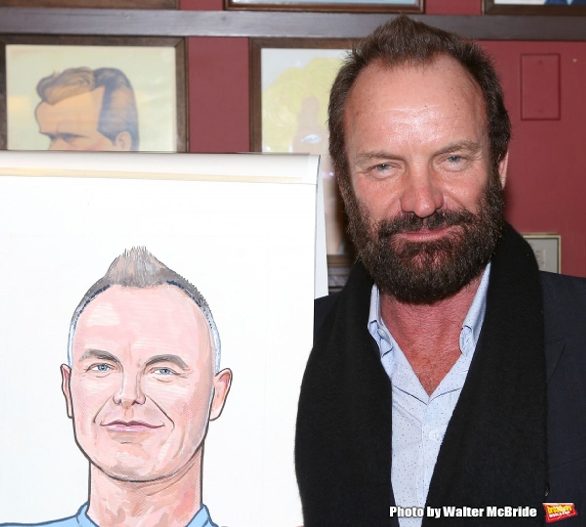 Sting attends his caricature unveiling at Sardi's on January 20, 2015 in New York City. at 