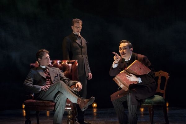 Gregory Wooddell as Sherlock Holmes, Lucas Hall as Doctor Watson and Stanley Bahorek Photo