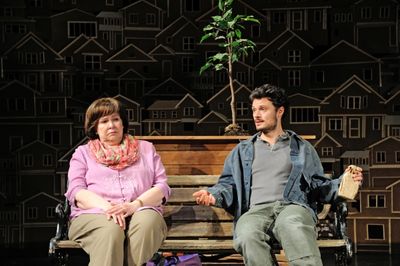 Janice Duclos as Librarian and Lee Osorio as Mechanic  Photo