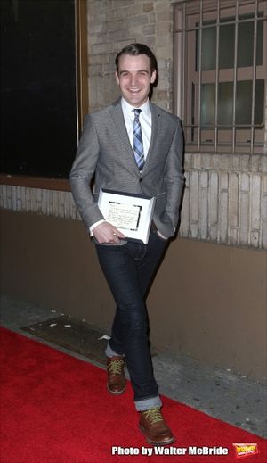 Micah Stock, with his treasured note from Terrence McNally Photo