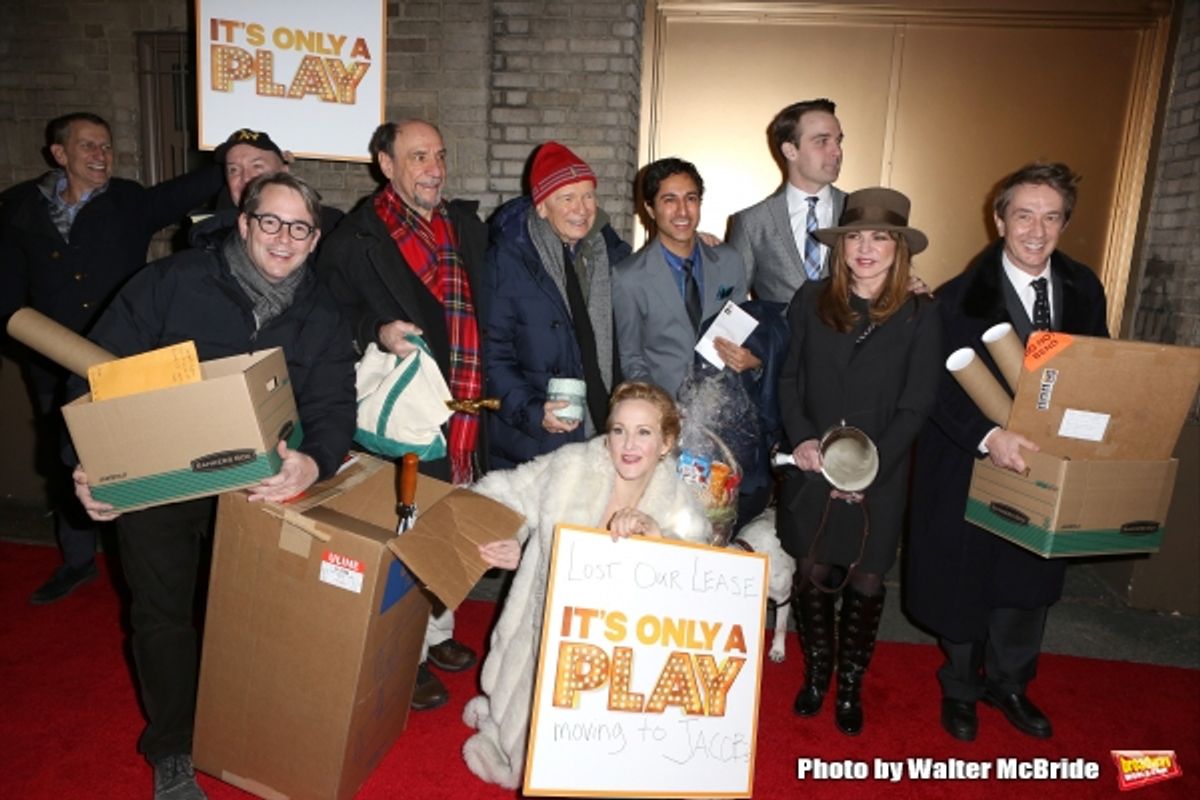 Tom Kirdahy, Jack O'Brien, Matthew Broderick, F. Murray Abraham, Terrence McNally, Katie Finneran, Maulik Pancholy, Micah Stock, Stockard Channing and Martin Short at 