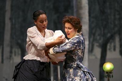 Krystel Lucas (Elizabeth) and Marianna McClellan (Catherine Givings) Photo