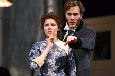 Marianna McClellan (Catherine Givings) and Mark Junek (Leo Irving) Photo