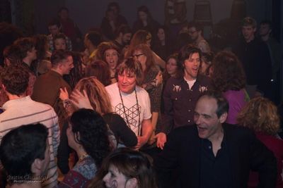 Jim Rado joins the cast of HAIR and the audience for the dance party Photo