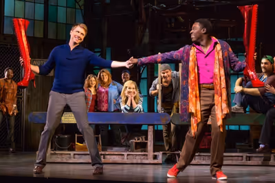 Steven Booth and Kyle Taylor Parker in the National Tour of KINKY BOOTS Photo