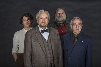 Eli Gelb appears as Pinchas Pelovits, Hal Linden as Yevgeny Zunser, Ron Orbach as Moi Photo