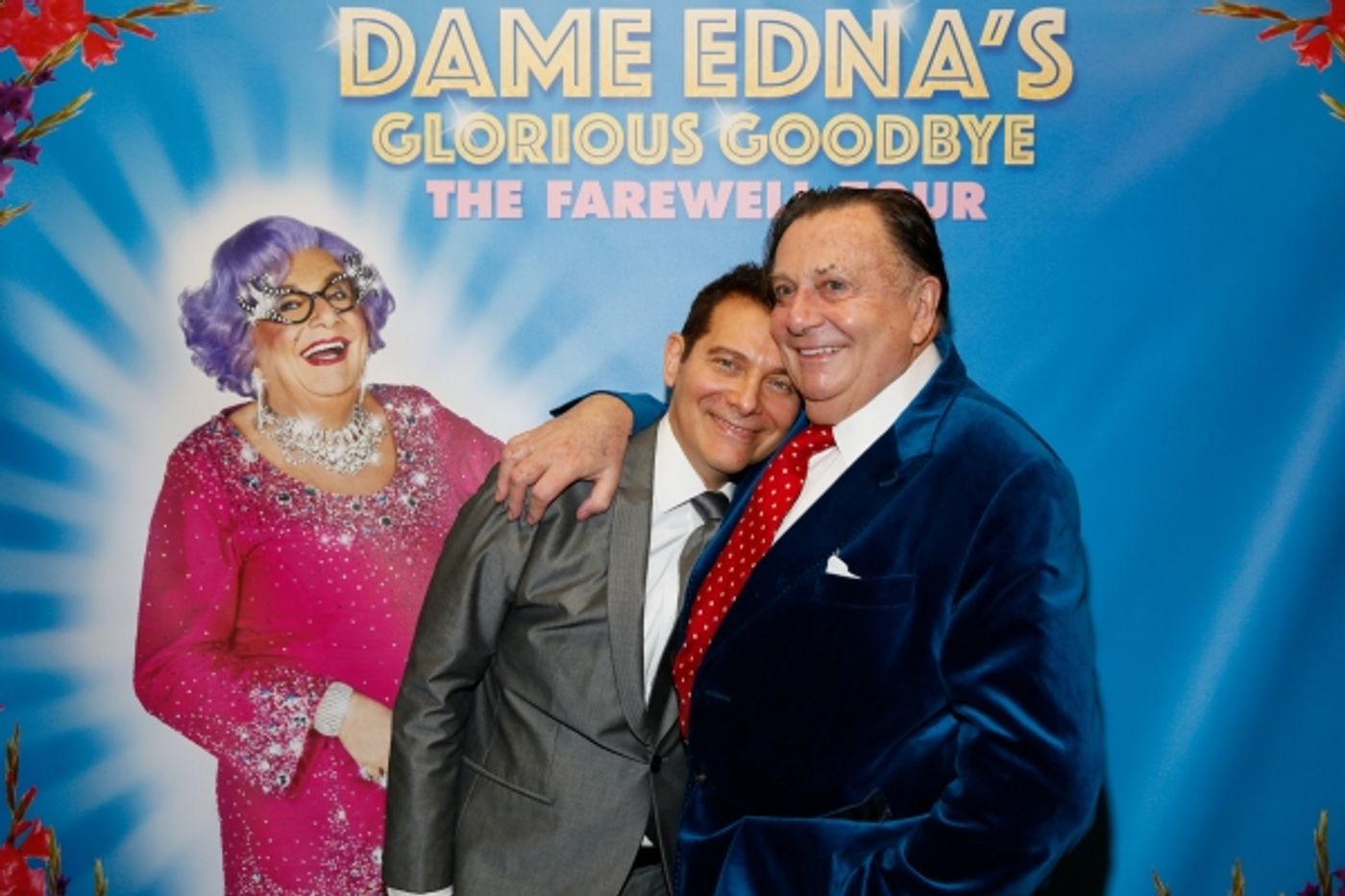 Photo Flash: Pierce Brosnan, Anjelica Huston, Michael Feinstein and More Celebrate Dame Edna's GLORIOUS GOODBYE Opening in L.A.  Image