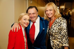 Actress Anne Jeffreys, Dame Edna creator and performer Barry Humphries and wife Lizzi Photo
