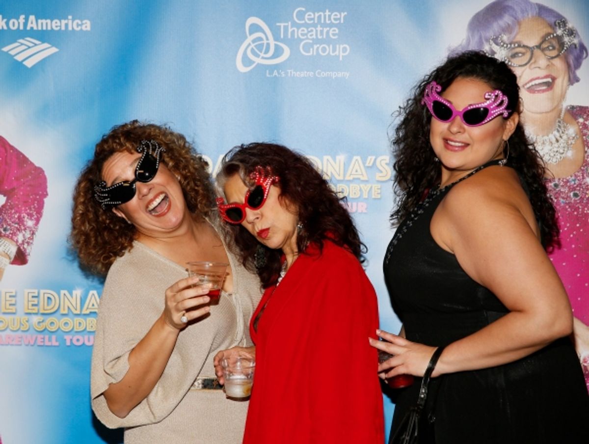 Actresses Eileen Galindo and Rose Portillo arrive with Heather Richardson at 