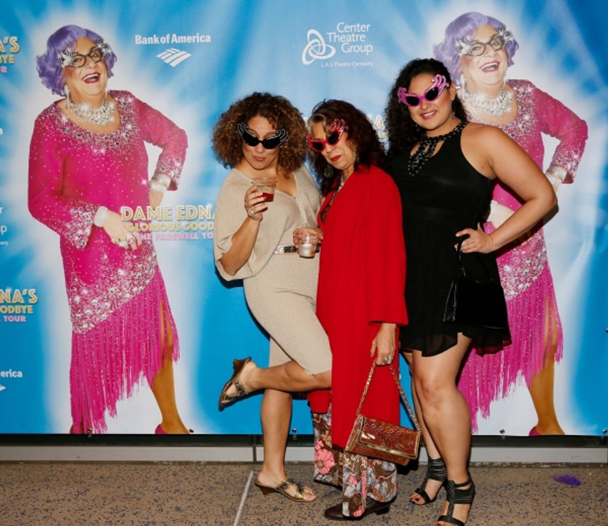 Actresses Eileen Galindo and Rose Portillo arrive with Heather Richardson at 