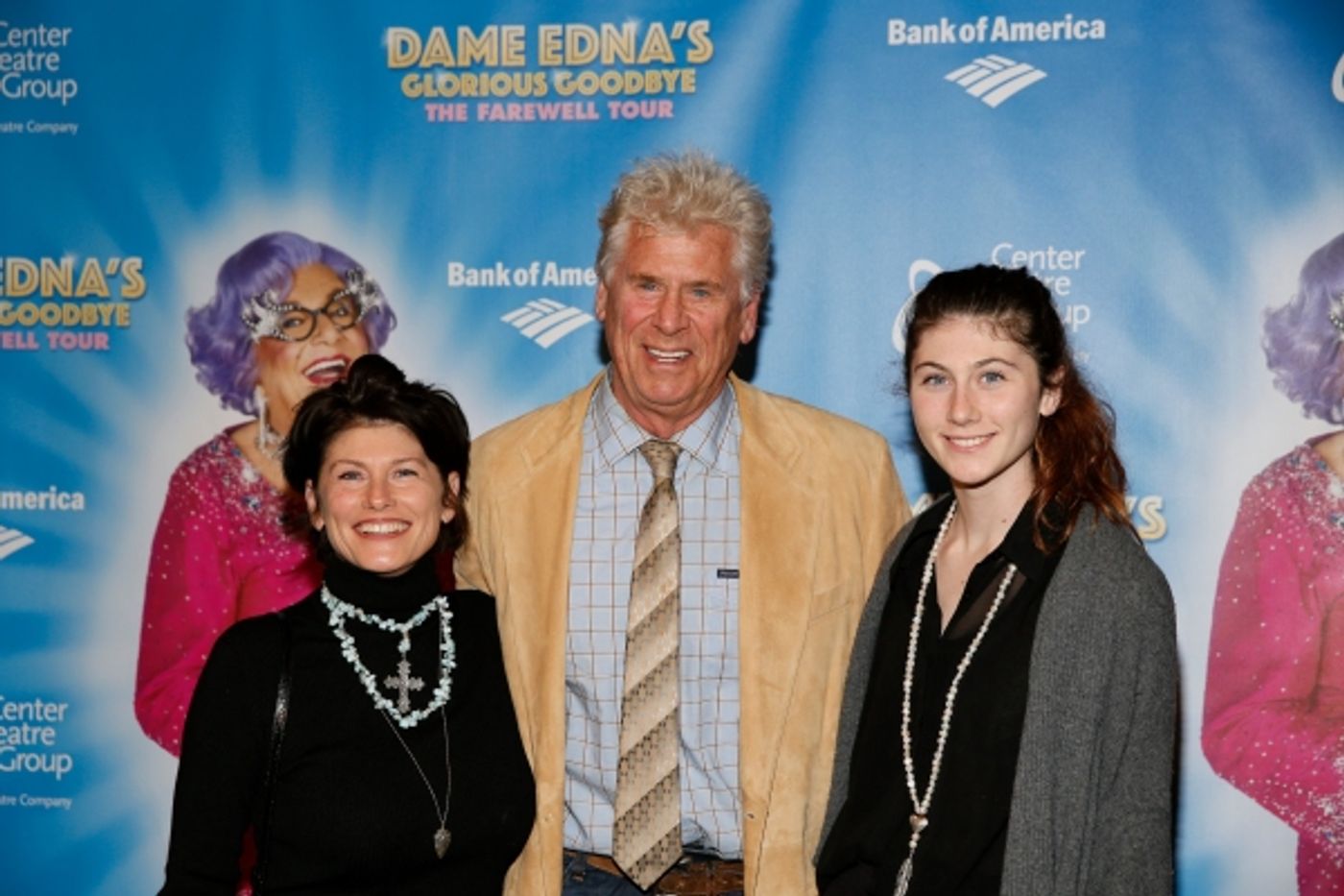 Photo Flash: Pierce Brosnan, Anjelica Huston, Michael Feinstein and More Celebrate Dame Edna's GLORIOUS GOODBYE Opening in L.A.  Image
