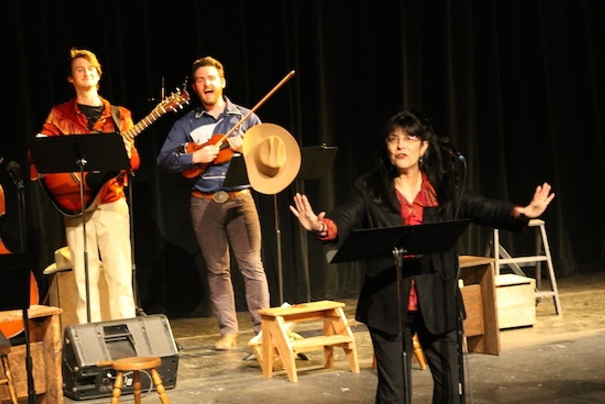 Theatre Arts chair/director Rene Pulliam welcomes audience at 