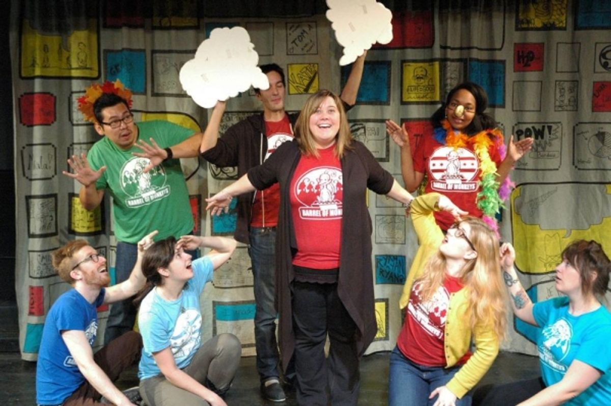 Rawson Vint, David Pintor, Mary Tilden, Nick Hart, Jennifer Johnson (center), Rachel Wilson, Ashley Bland and Gwen Tulin at 